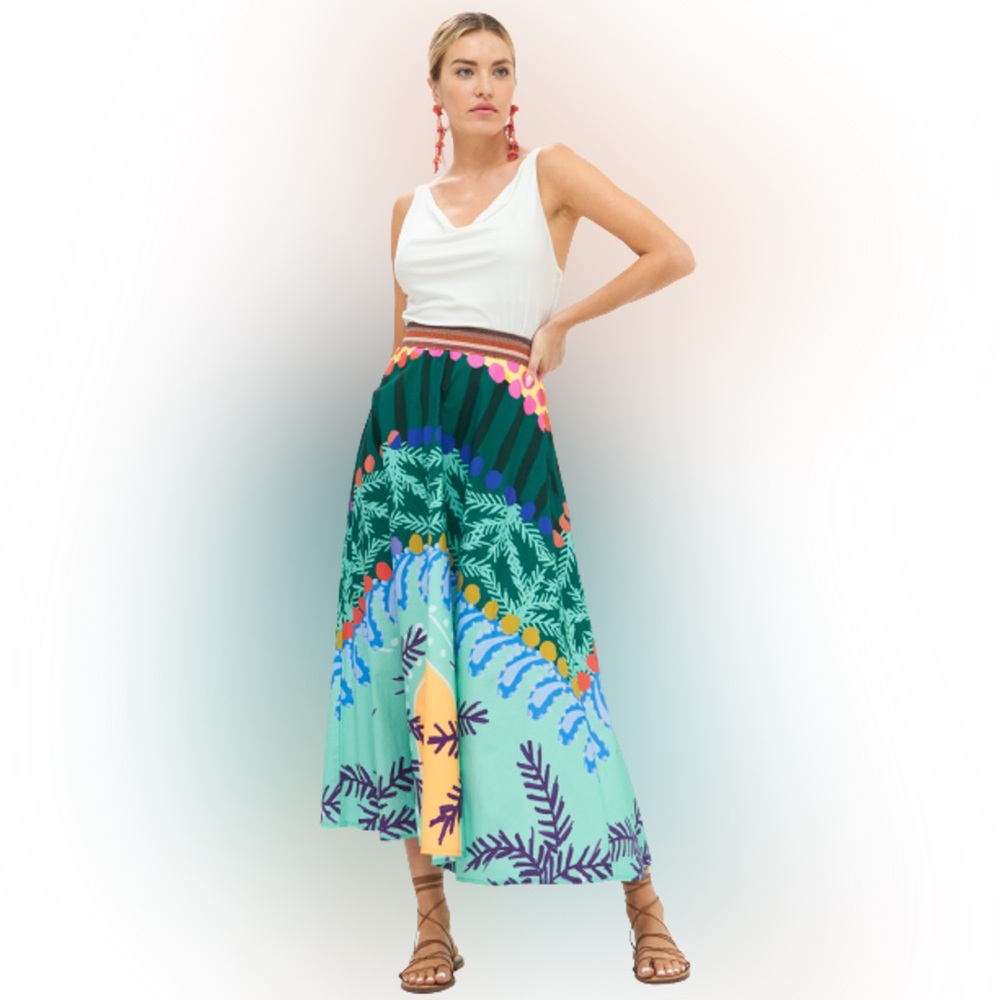 Oliphant SWING SKIRT- PALMA AQUA XS NWOT